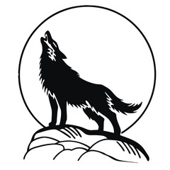 "Wolf Silhouette Vector Collection Featuring Howling, Tribal, and Wilderness Scenes for Logos, Tattoos, and Outdoor Art"