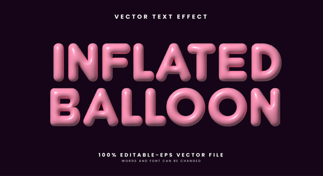 Inflated Balloon 3d inflated Style Text effect Template