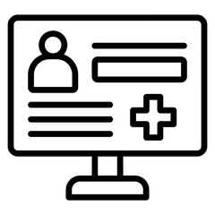 Electronic Medical Records Vector Line Icon Design
