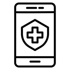 Obraz premium Health Insurance App Vector Line Icon Design