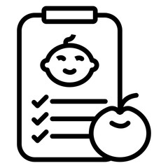 Child Nutrition Guide Vector Line Icon Design