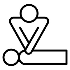 Infant CPR Training Vector Line Icon Design