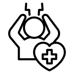Pediatric Chronic Illness Support Vector Line Icon Design