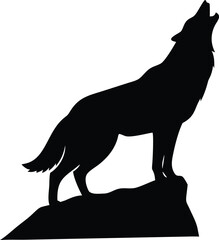 "Wolf Silhouette Vector Collection Featuring Howling, Tribal, and Wilderness Scenes for Logos, Tattoos, and Outdoor Art"