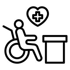 Occupational Therapy Workspace Vector Line Icon Design