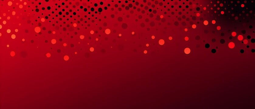 A red background with a red dot pattern