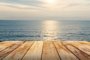 Fototapeta premium Rustic Wooden Table in Natural Setting