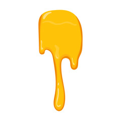 Sweet honey drips isolated on white background. Sweet honey dessert dripping. Vector illustration