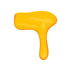 Sweet honey drips isolated on white background. Sweet honey dessert dripping. Vector illustration