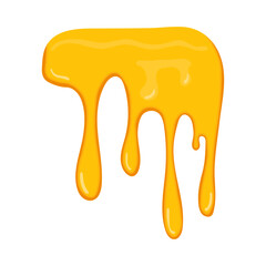 Sweet honey drips isolated on white background. Sweet honey dessert dripping. Vector illustration