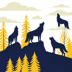 "Wolf Silhouette Vector Collection Featuring Howling, Tribal, and Wilderness Scenes for Logos, Tattoos, and Outdoor Art"