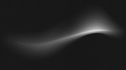 Soft spiral of monochrome light curves abstract background, noise grainy texture, dark grey backdrop design, banner