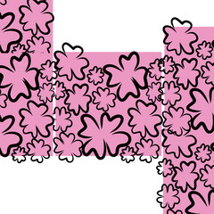 abstract floral background, Line Art clover pink, clover Vector wallpaper