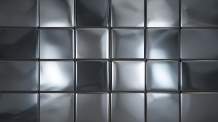 Obraz premium Sleek Metallic Cubes Abstract Background Texture Shiny Grey Design