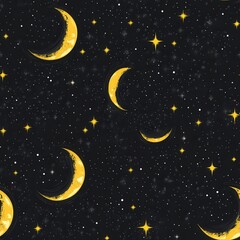 Naklejka premium full moon repeat icon pattern in modern line style