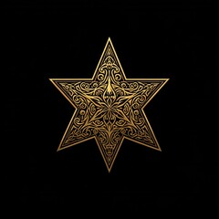 Obraz premium Golden ratio-based star icon, thin outline style, sacred tattoo vibe