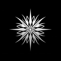 Fototapeta premium Minimalist celestial symbol in star shape, black and white icon