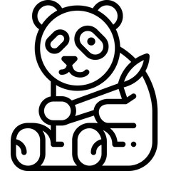panda line icon