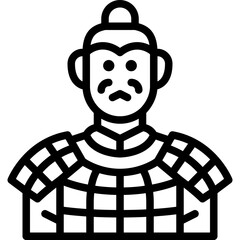 terracotta army line icon