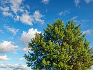 Obraz premium Patchy Cloudscape Against a Clear Blue Sky