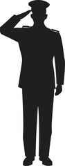Fototapeta premium silhouette of military officer saluting in formal posture