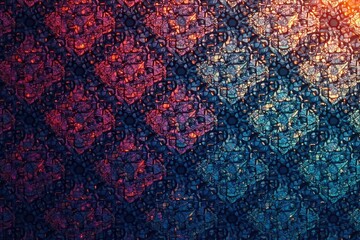 Geometric lace motif, angular lines, sharp corners , textile, design