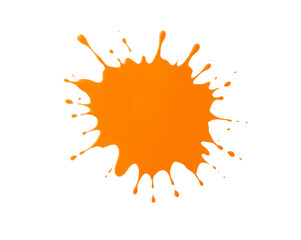 Vibrant orange ink blot for creative design