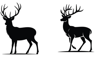 set of deer silhouettes