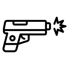 Gunfire Vector Line Icon Design