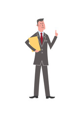 書類を抱えたビジネスマン