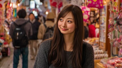 Obraz premium 観光する日本人女性