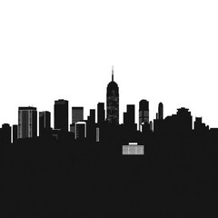 Obraz premium city skyline silhouette with transparent background PNG and JPEG image