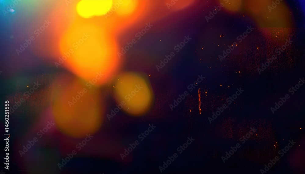 Poster fiery bokeh lights abstract background for web design branding print media graphic resource