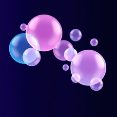 Floating pastel bubbles on dark background
