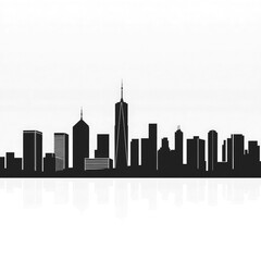 Fototapeta premium city skyline silhouette with transparent background PNG and JPEG image