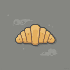 Buttery Croissant Illustration with Subtle Smoke Effect