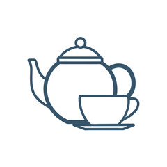 Minimalistic Simple Teapot and Cup vector Design.