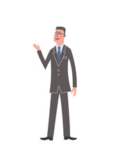 メガネをかけたスーツ姿の男性