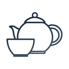 Minimalistic Simple Teapot and Cup vector Design.