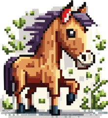 Obraz premium Horse flat vector illustration on transparent background.