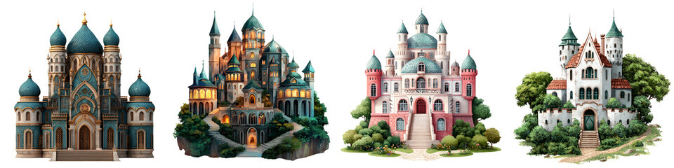 Obraz premium Fanciful Castles and Landmarks from Imaginative