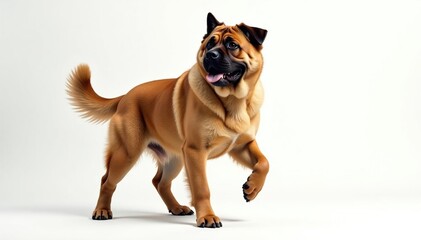 Obraz premium Majestic mastiff, powerful stance, white background, dog portrait, white background
