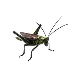Fototapeta premium A detailed macro shot of a vibrant green grasshopper