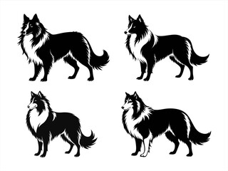 collie sihouette black vector bundle