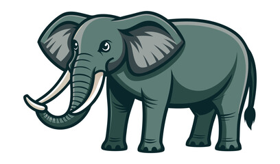 Obraz premium Cartoon illustration of a friendly african elephant