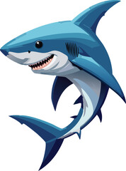 Bala Shark flat vector illustration on transparent background.