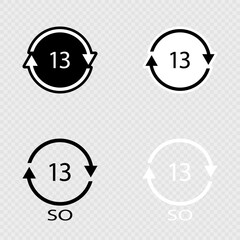 Battery recycling symbol 13 SO set.