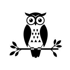 Elegant black and white owl vector, perfect for nature, wisdom and night designs