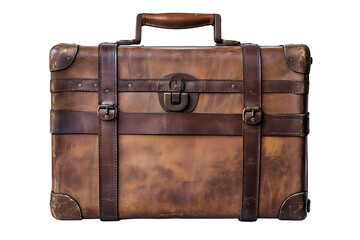 Antique Leather Suitcase Detailed Shot for Travel and Storage Concepts