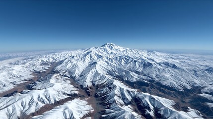 Obraz premium Majestic Pamir Mountains Aerial Snowscape with Central Asia.